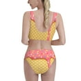thumbnail image 3 of Daiia Pink Ice Cream printed 2 piece Swimsuit Bikinis for Women High Waisted Racerback Bathing Suits Summer Tummy Control Scoop Neck Swimwear-X-Large, 3 of 8