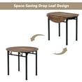 thumbnail image 3 of 3-Piece Dining Table Set,Modern Round Dining Table with Drop Leaf and 2 Chairs,Wood Kitchen Dining Table Set ,Coffee Tables Set for Dining Room Office Restaurant Bar,Golden+Rustic Brown+Black, 3 of 8
