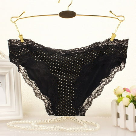 

Womens Underwear Fashion Delicate Women Translucent Underwear Sheer Lace Tank Lace Underpant Underwear For Women Black L