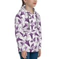 thumbnail image 3 of Sikiie Violets Flowers Youth Hoodie Sweatshirt Pullover Hooded Classic Casual Essentials Hoodiefor Boys Girls Kids -Large, 3 of 6