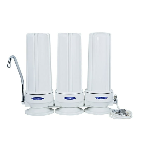 Ceramic Countertop Water Filter System Triple White (Polypropylene)