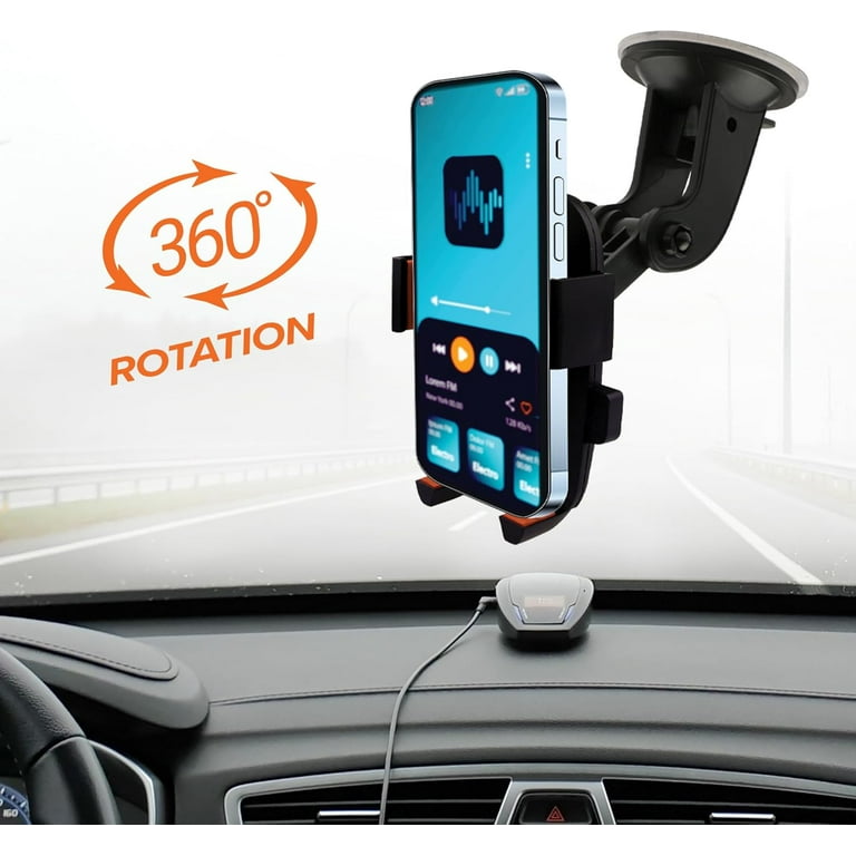 Upgraded 3-in-1 Car Phone Holder – Powerful Vacuum Suction, 360° Adjustable For Dashboard, Vent, Or Windshield 1 thumbnail image