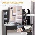 thumbnail image 4 of HOMCOM Vanity Table Makeup Dressing Table w/ Mirror Drawers Shelves Black, 4 of 10