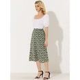thumbnail image 2 of DARING DIVA Women's Elastic Waist A-Line Floral Print Midi Skirt M Black Blue, 2 of 6