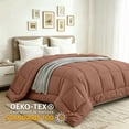 thumbnail image 3 of BedTreat Down Alternative Comforter with Corner Tabs - All Season Quilted Full Size 240 GSM Coffee Comforter, Machine Washable Microfiber Bedding, 3 of 6