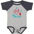 thumbnail image 3 of Inktastic Let It Snow, Snowflakes, Christmas - Red Blue Gray Boys or Girls Baby Bodysuit, 3 of 5