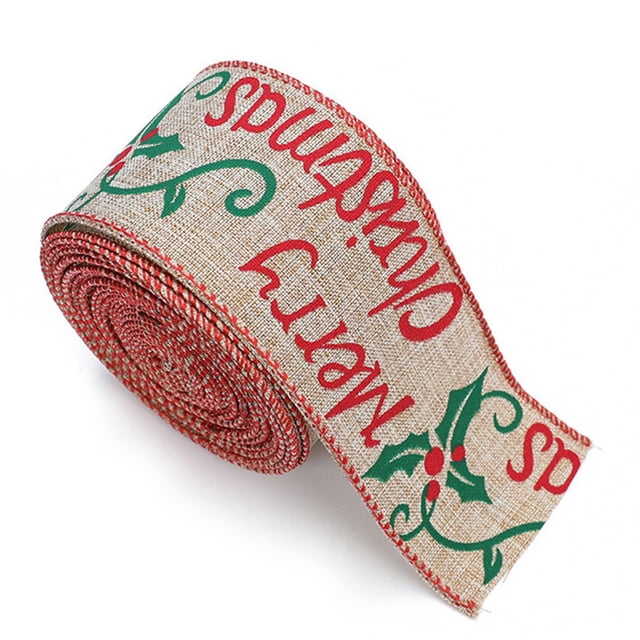 Coxeer Christmas Ribbon Burlap Vintage Festival Plaid DIY Wrapping Ribbon Craft Ribbon