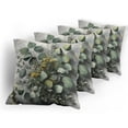 thumbnail image 5 of Ambesonne Eucalyptus Leaves Throw Pillow Cover 4 Pack, Love of Nature, 16", Mustard and Reseda Green, 5 of 7
