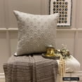 thumbnail image 2 of The HomeCentric Designer Throw Pillow covers Silver & Grey 14"x14" (35x35 cm) Jacquard Pearl, Crystal Pillowcases For Sofa Chouch, Hotels, living, Bed Room, Geometric Contemporary - Jeweled Lucia, 2 of 9