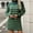 Green, variant on Blmnix Maroon Dresses for Women 2025 Fashion Fit & Flare Mini Long Sleeve Ribbed V-Neck Dresses