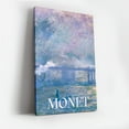 thumbnail image 2 of Monet Impressionist Canvas Wall Art  Framed Pastel Blue Abstract Painting Print, 2 of 10