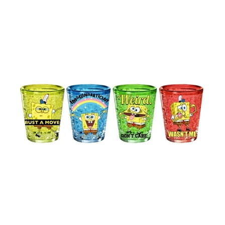 Nickelodeon Spongebob Insulated Plastic Beverage Glass (Set of 4)