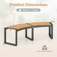 thumbnail image 3 of Outdoor Acacia Wood Curved Bench with Metal Frame, Durable Loveseat for Dining, Patio, Porch, Garden, Deck, Yard - Supports up to 800 Lbs, 3 of 9