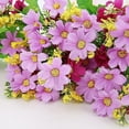 thumbnail image 2 of Xiao Hua 6 ramos de margaritas artificiales con hojas, margaritas de seda multicolor, arbustos verdes para decoración de interiores y exteriores, para el hogar, bodas, fiestas, jardines., 2 of 5