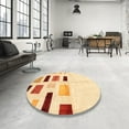 thumbnail image 4 of Ahgly Company Machine Washable Indoor Round Contemporary Sun Yellow Area Rugs, 4' Round, 4 of 7
