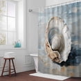 thumbnail image 3 of Oil Painting Texture Bathroom Shower Curtain, Ocean Shell Modern Style Waterproof Washable Soft Bath Curtain for Bathtub Decor with 12 Hooks&Grommet, 60x72 Inch, 3 of 9