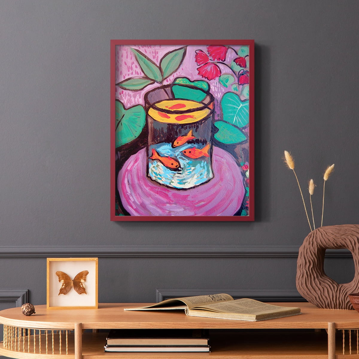 Matisse CXCVIII Framed Print in Red Solid Wood 11 x 14 Framed Print