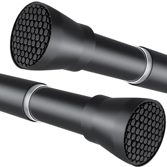 Barra de cortina de ducha ZipGlo de 76 a 163 cm, 2 unidades, acero inoxidable