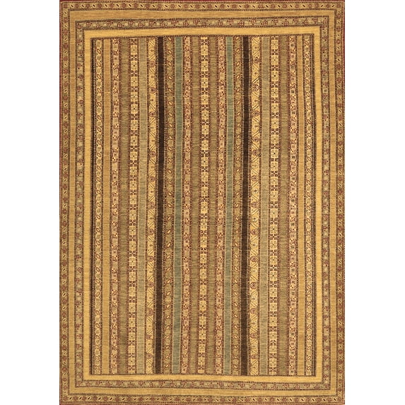 Ahgly Company Indoor Rectangle Abstract Brown Contemporary Area Rugs, 7' x 10'