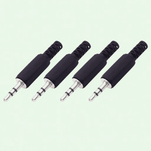4 Pack 3.5mm Replacement Plug Jack TRS 3 Pole Stereo Male Plug, DIY Audio Cable Connector