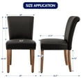 thumbnail image 4 of Subrtex Leather Upholstered Dining Chair with Nailheads and Solid Wood Legs, Set of 2, Gray, 4 of 9