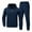 Navy, variant on APEXFWDT Men's 2-Piece Athletic Set Sweatsuit Zip-Up Hoodie Jacket & Jogger Pants Tracksuit Versatile Activewear,L,Army Green