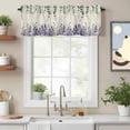 thumbnail image 2 of Eucalyptus Leaves Lavender Valance Curtain for Windows Watercolor Plants Vintage Rod Pocket Curtain Valances Short Window Treatments Panels for Kitchen Bathroom Laundry Room Basement 60 x 18 Inch, 2 of 9