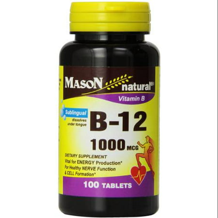 Mason Natural vitamine B-12 1000mcg, comprimés sublinguaux 100 ch (pack de 2)
