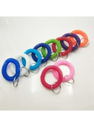 Pack Of 35 Stretchable Plastic Bracelet Wrist Coil Wrist Band Key Ring  Chain Holder Tag (7 Colors Mixed) - Badge Holder & Accessories - AliExpress