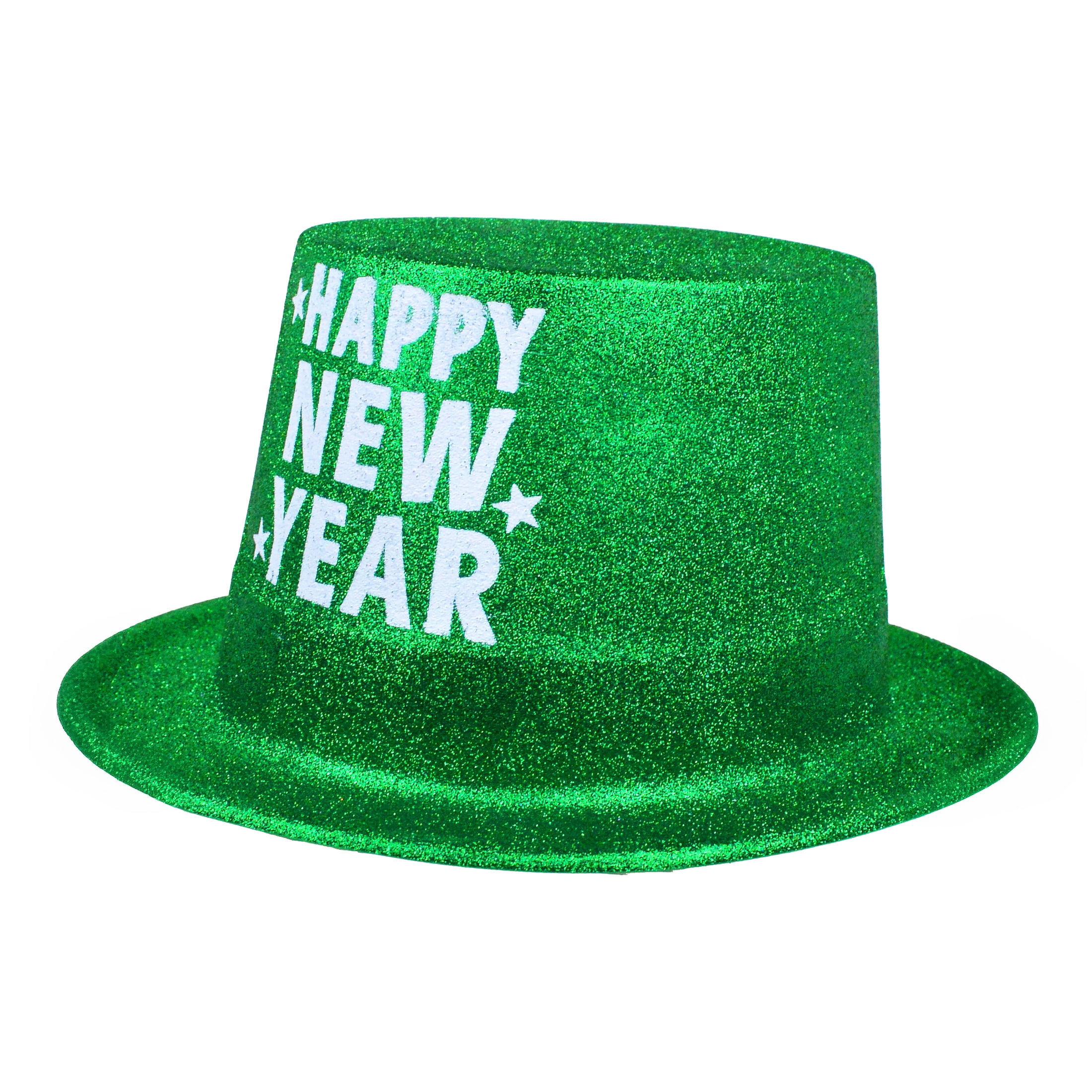 New Year Top Hat Glitter Green, 1 Piece, Festive Decorations, Way to Celebrate Style, Adult