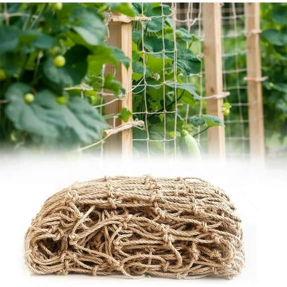 1.8m x 2m Plant Support Netting Trellis,Bexikou Plant Support Jute Netting ,Garden Jute Trellis,Jute String Rope for Climbing Plants Vegetables Runner Bean Sweet Peas