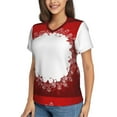 thumbnail image 5 of Yiaed Winter Christmas Snowflake Print Women's T Shirt V-Neck Short Sleeve Shirt Casual Breathable Tee Summer Tops-3X-Large, 5 of 5