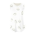 thumbnail image 5 of Tank Tops for Women under $5 V-Neck Basic Casual Flowy Summer Sleeveless Print Tank T-Shirt White L, 5 of 5