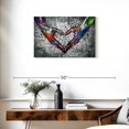 thumbnail image 3 of Elephant Stock Urban Love Heart Wall Art - Horizontal Canvas Wall Art - Living Room Wall Decor - Love Canvas - Black And Gray Decor - 30" x 20", 3 of 8