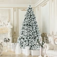 thumbnail image 1 of Gymax 9 FT Pre-Lit Christmas Tree Snow Flocked Hinged Pine Tree w/ Metal Stand, 1 of 10