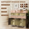 thumbnail image 4 of HOMCOM Sideboard, Buffet Cabinet with 4 Barn Doors and 3 Drawers Grey, 4 of 10