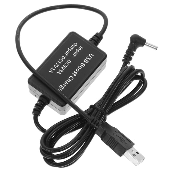 FOMIYES USB Voltage Booster Cable 5V to 12V Power Supply Cord for Charging Robot Vacuum Cleaners Black