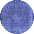 thumbnail image 1 of Ahgly Company Machine Washable Indoor Round Oriental Blue Industrial Area Rugs, 3' Round, 1 of 4