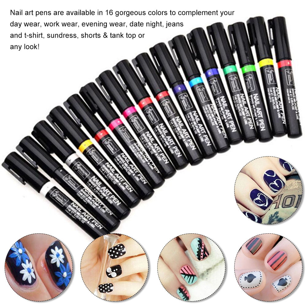 10 Pcs 3d Nail Art Pens Double Headed Nail Polish Pens For Painting And  Design Diy Nail Graffiti Pen Set For Girls And Ladies Thick And Thin Tips  For Easy Application |
