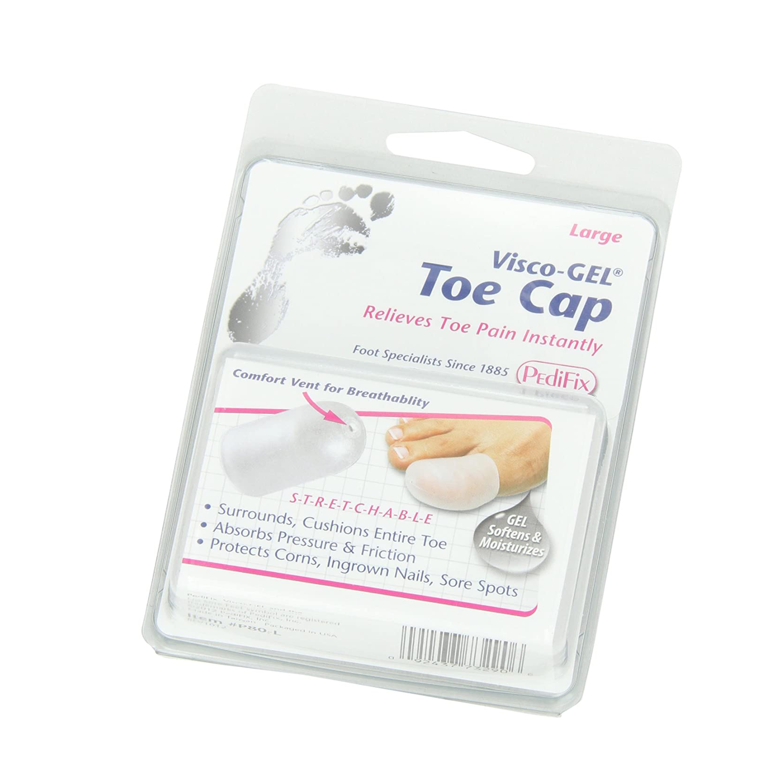 Pedifix ViscoGel Toe Cap Relieves Toe Pain Instantly Large Walmart