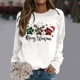 thumbnail image 3 of Wxolcjlv Christmas Paw Print Sweatshirt for Women Pullover Build Sweatshirts, 3 of 6