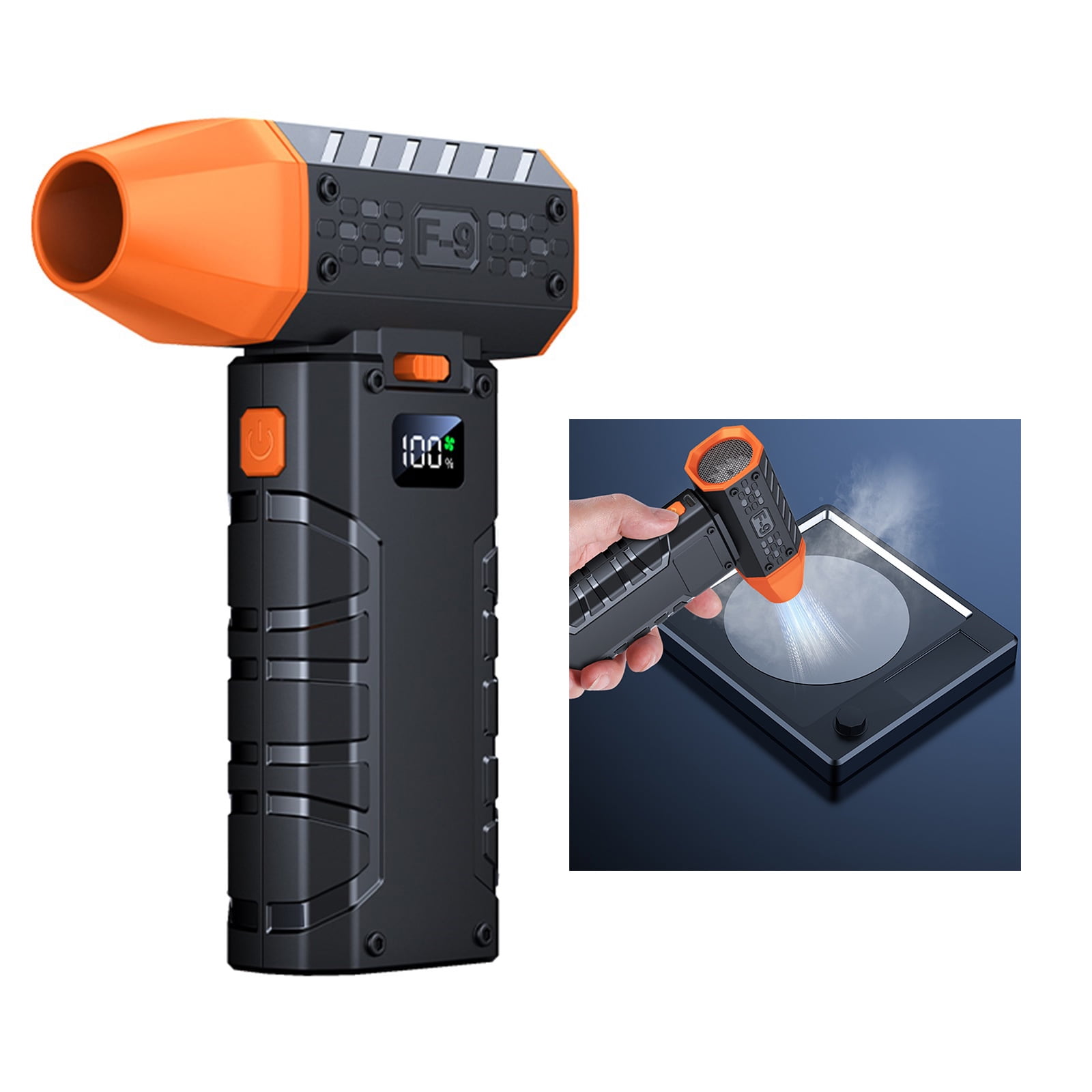 Digital Display Handheld Cordless Blower 130000RPM Air Duster with LED Light Weight Dust Blower for Outdoor Snow Use