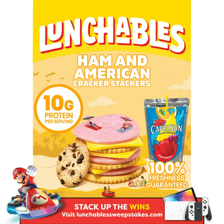 Lunchables Lunch Combinations, Cracker Stackers, Ham + American, with Fruit, Shop