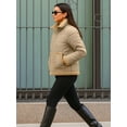 thumbnail image 2 of Womens Winter Insulated Puffer Jacket Water-Repellant Cozy Sherpa Trim Beige-XXL, 2 of 9