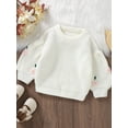 thumbnail image 3 of Wassery Baby Girls Sweater Toddler Long Sleeve Crew Neck Flower Print Knitted Sweater Newborn Girls Warm Knit Pullover Sweater Infant Girls Fall Winter Clothes 6M-4T, 3 of 8