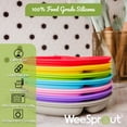 WeeSprout 100 Silicone, Suction Dishware Plate with Lids for Babies