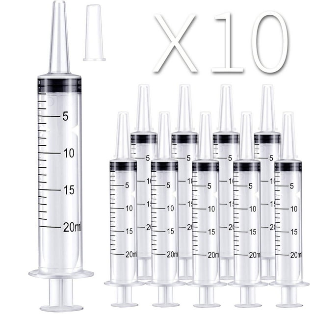 Paquete de 10 jeringas de plástico de 1 ml/cc, jeringas medidoras de líquidos, herramientas selladas individualmente con medición para laboratorios científicos, medición de líquidos, alimentación de m