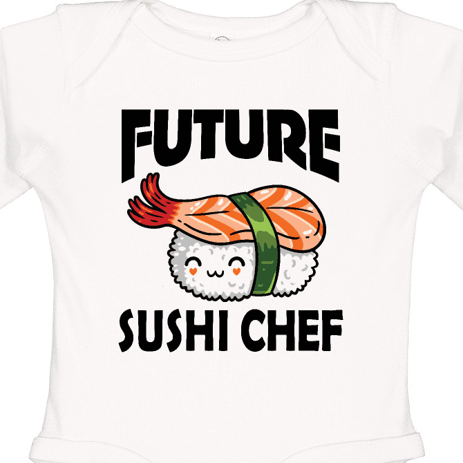 Inktastic Future Sushi Chef Baby Clothes Boys or Girls Long Sleeve Baby Bodysuit
