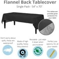 thumbnail image 4 of Crown Display Waterproof Tablecloth - 54" x 70" Black Solid Print Plastic Stain-Resistant Vinyl Tablecloth with Flannel Backing, 4 of 9