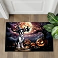 thumbnail image 4 of Spooky Halloween Night Witch Boston Terrier Glowing Pumpkins Doormat Gentleman Dog Lover Gifts Indoor Outdoor Welcome Mat - 12015, 4 of 5